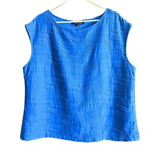 Evan Picone Vibrant Blue Textured Blouse